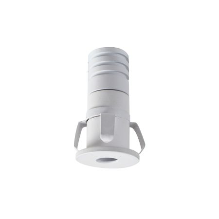 O Mini Spot LED de Embutir NOA INI da Nordecor, com seu tamanho pequeno e design minimalista, é enriquecido por uma lente circular que cria um facho de luz diferenciado. Este spot oferece uma iluminação sutil e eficaz, mantendo um alto IRC (></noscript>97) e R9 (>93) para uma reprodução fiel de cores. Com UGR (