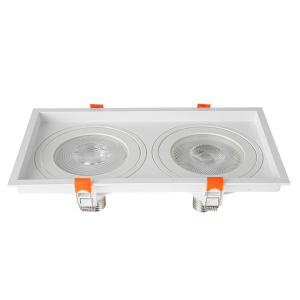 O Spot de Embutir LOYO Duplo, compatível com lâmpadas PAR30 e soquetes E27, oferece iluminação potente e direcionada em dois pontos, ideal para valorizar elementos do ambiente com eficiência. Seu design embutido garante um acabamento discreto e sofisticado, sendo perfeito para projetos residenciais ou comerciais que exigem funcionalidade e impacto visual.