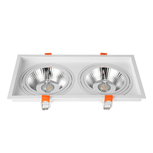 O Spot de Embutir LOYO Duplo, compatível com lâmpadas AR111 e soquetes GU10, proporciona iluminação focal potente com dois pontos de luz em um único corpo. Ideal para destacar áreas específicas com precisão, seu design embutido oferece um acabamento limpo e elegante, perfeito para ambientes residenciais ou comerciais que valorizam funcionalidade aliada à estética.