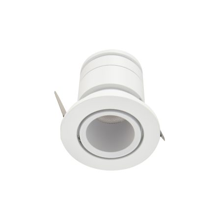 O Spot LED de Embutir LUN da Nordecor, compacto e inclinável, oferece flexibilidade e precisão na direção da luz. Este design ajustável é perfeito para focar em áreas específicas ou criar efeitos de iluminação dinâmicos. Com um alto IRC (>97) e R9 (>93), o LUN garante uma reprodução de cores rica e autêntica. Seu baixo UGR (