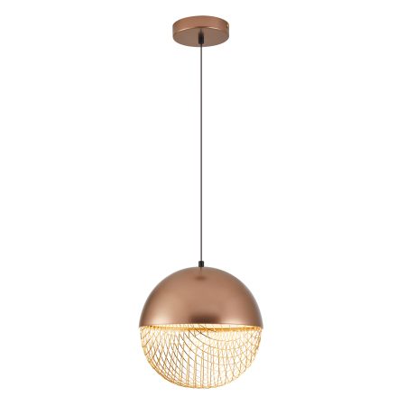O Pendente LED REZI Ø25CM é um exemplar de design inovador e elegância contemporânea. Este pendente combina a suavidade do alumínio com uma grade delicadamente trabalhada que não apenas protege a fonte de luz, mas também cria um efeito luminoso envolvente e decorativo. A luz emitida é suave e difusa, ideal para criar uma atmosfera acolhedora em qualquer espaço. O diâmetro de 25cm torna-o versátil para uso em múltiplos espaços, desde áreas íntimas como quartos até espaços sociais como salas de estar ou sobre balcões.