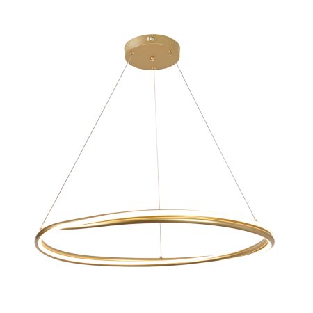 O pendente LED EUNI ODI Ø80CM de 75W é uma peça única que alia tecnologia e design. Com uma temperatura de cor de 3.000K, fornece uma iluminação cálida e acolhedora. O seu design marcante apresenta um aro torcido que não só é visualmente impressionante, mas também cria um efeito de iluminação espetacular. Este pendente é perfeito para quem procura um elemento de destaque no design de interiores, oferecendo uma luz difusa e envolvente, ideal para realçar o ambiente com elegância e originalidade.