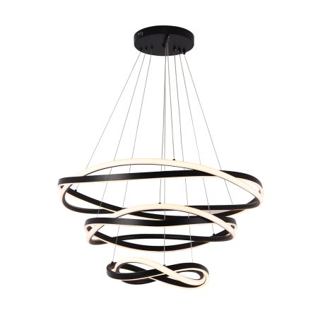 O pendente LED EUNI ODI de 3 módulos destaca-se pelo seu design dinâmico e moderno. Com 173W de potência e uma temperatura de cor de 3.000K, proporciona uma iluminação quente e acolhedora. Disponível tanto no preto quanto no dourado fosco, adapta-se facilmente a qualquer decoração, oferecendo um efeito luminoso encantador através dos seus aros torcidos que variam em tamanho de Ø40cm a Ø80cm. Ideal para quem busca um toque de elegância e contemporaneidade, os três módulos de aros duplos criam uma peça central impressionante em qualquer ambiente.