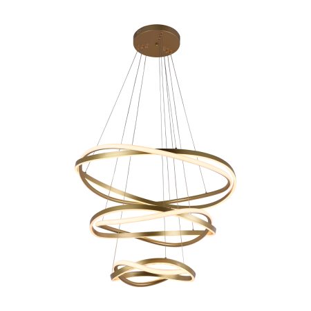 O pendente LED EUNI ODI de 3 módulos destaca-se pelo seu design dinâmico e moderno. Com 173W de potência e uma temperatura de cor de 3.000K, proporciona uma iluminação quente e acolhedora. Disponível tanto no preto quanto no dourado fosco, adapta-se facilmente a qualquer decoração, oferecendo um efeito luminoso encantador através dos seus aros torcidos que variam em tamanho de Ø40cm a Ø80cm. Ideal para quem busca um toque de elegância e contemporaneidade, os três módulos de aros duplos criam uma peça central impressionante em qualquer ambiente.