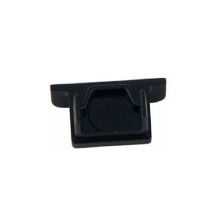 Close-up of a small black plastic clip or mounting tab used to secure components.