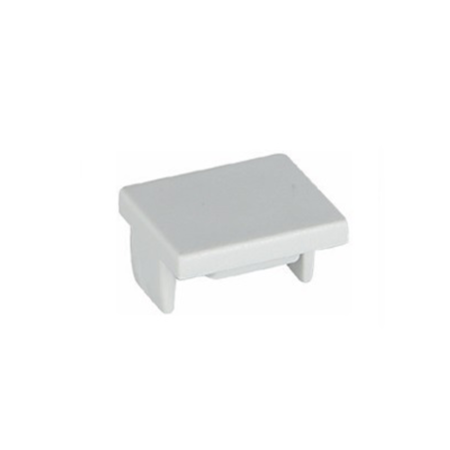 Small white plastic component with a flat top and two supporting legs/pegs underneath.