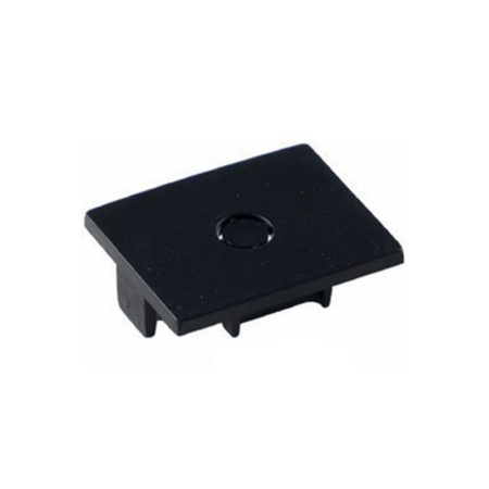 Black square tactile push button switch with a round actuator in the center